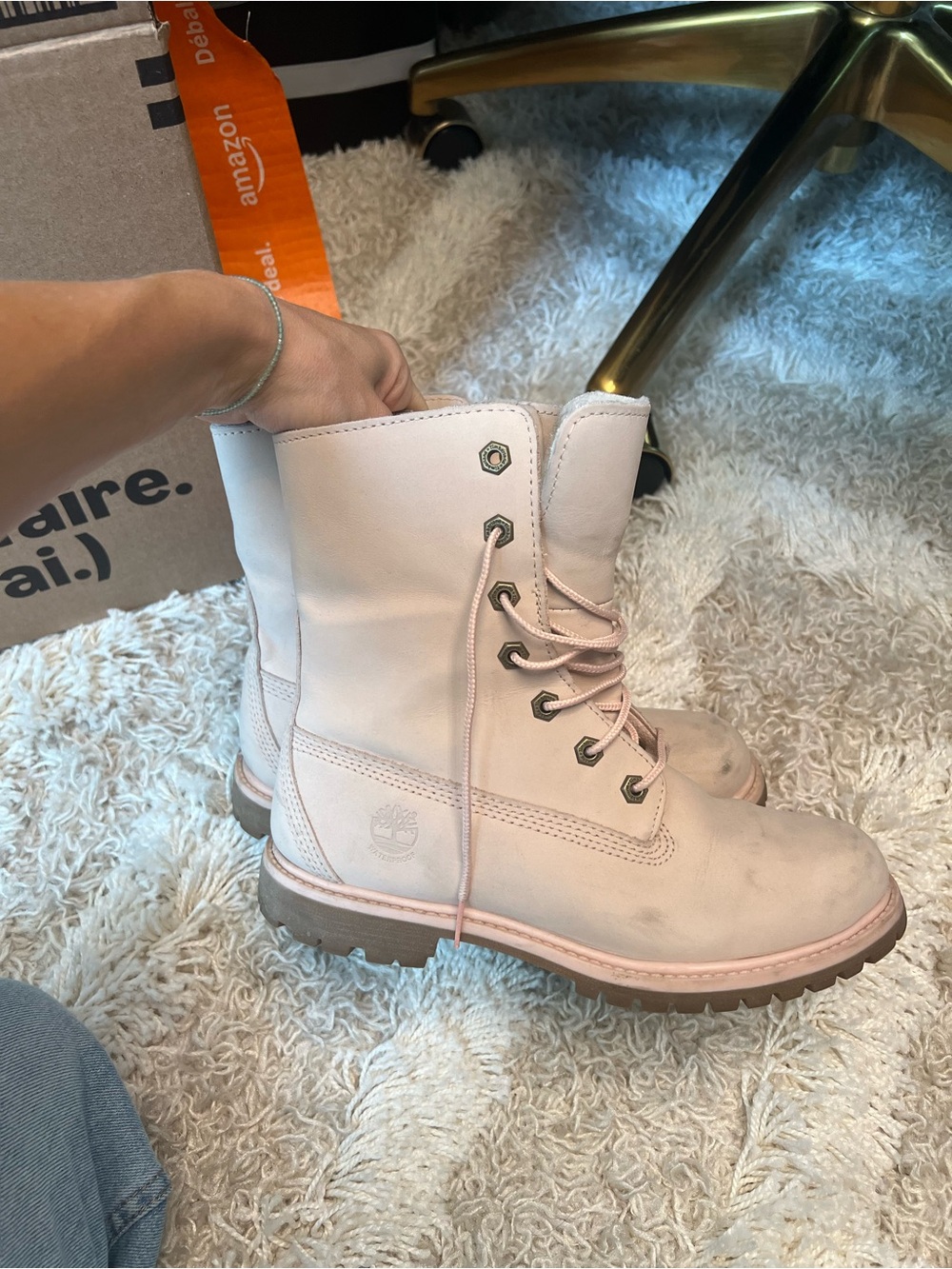 Timberland Women's Lace-Up Boots in Light Pink